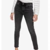 Roxy Women's Cool Memory Black Mid-Rise Skinny Jeans Outerwear And Clothing