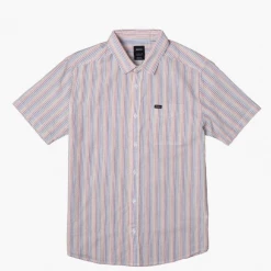 RVCA Men's Endless Seersucker Short Sleeve Button Up Shirt