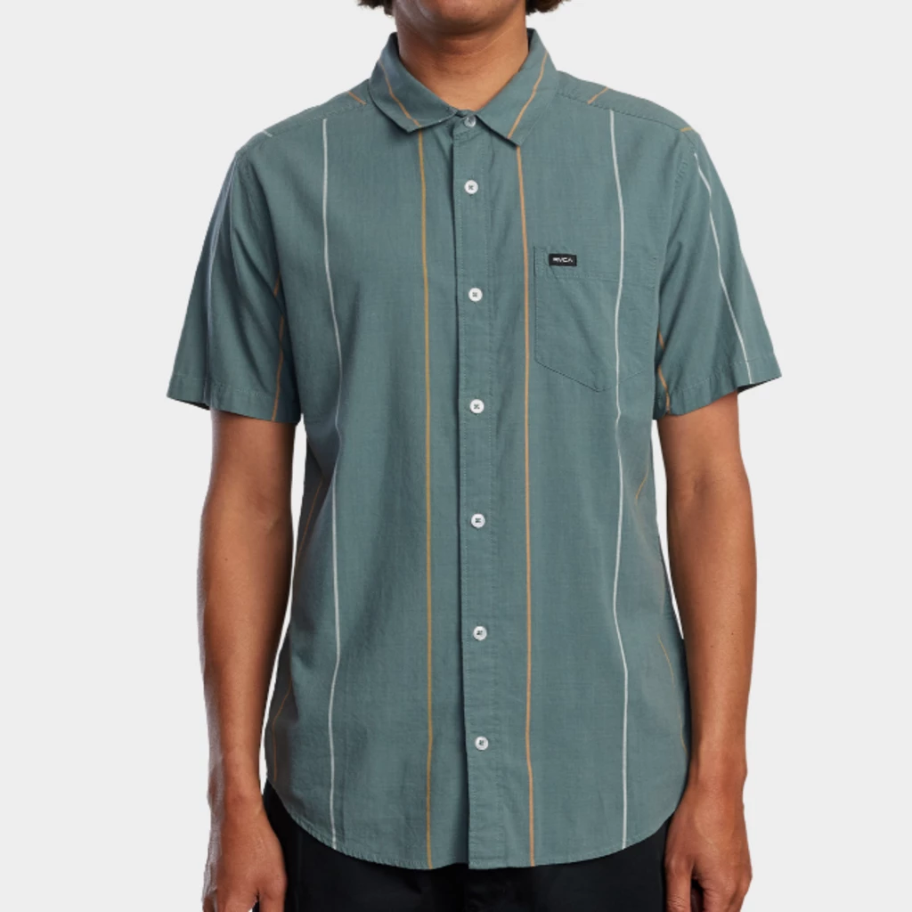 RVCA Men's Cassidy Stripe Short Sleeve Shirt 3 RVCA Men's Cassidy Stripe Short Sleeve Shirt
