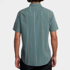 RVCA Men's Cassidy Stripe Short Sleeve Shirt